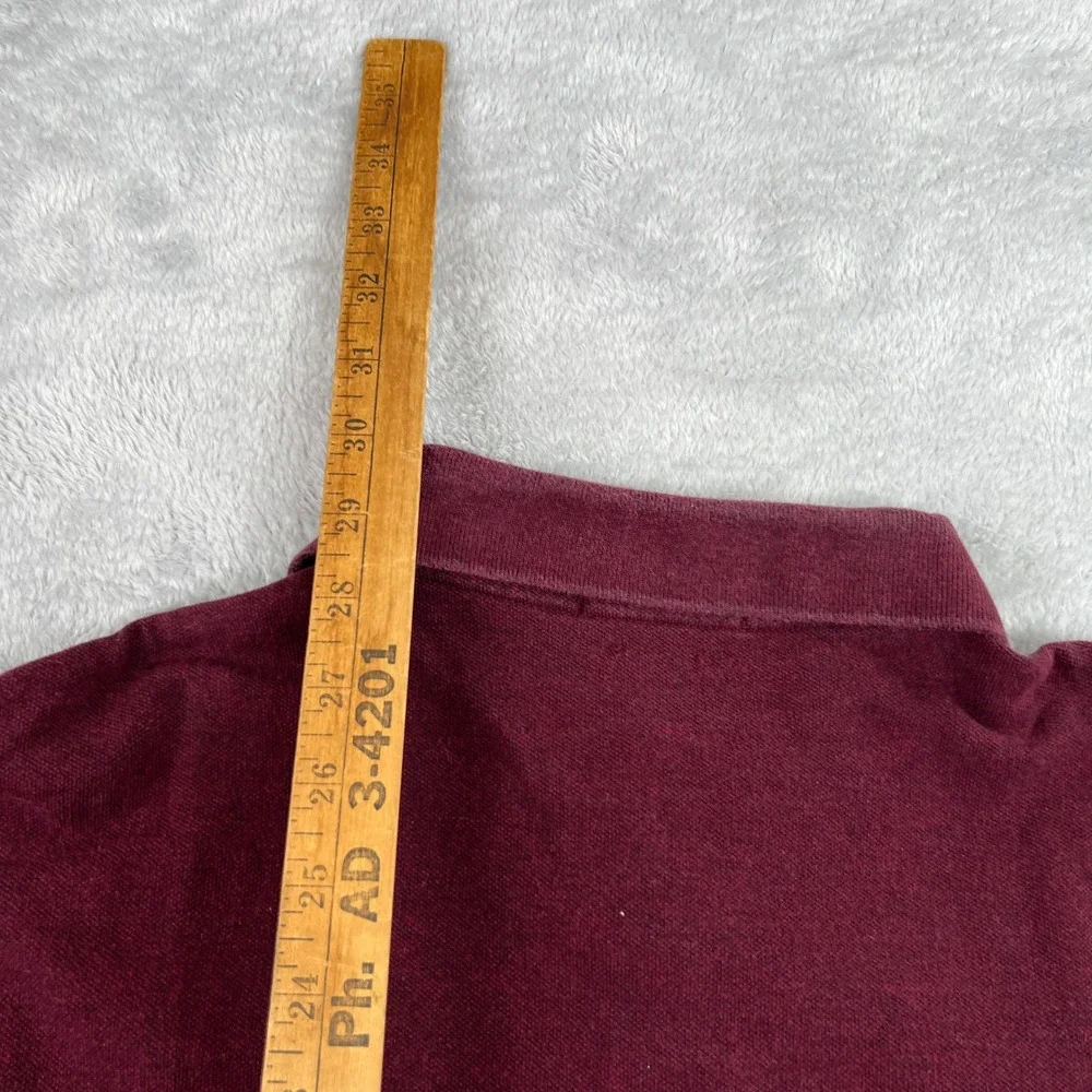 Polo Ralph Lauren Classic Fit Long Sleeve Polo M Burgundy Men Preppy Cotton